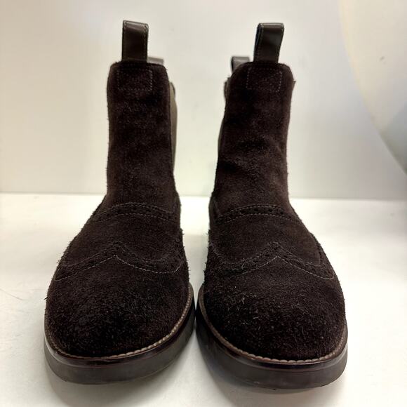 Cole Haan x Nike Air Grayson Dark Brown Suede Wingtip Chelsea Boots C10856 9 - Picture 3 of 12